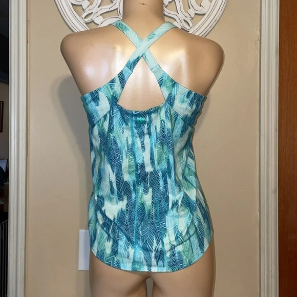 Marmot women’s shirt Large 12 14 tank top shelf bra soft stretch athletic blue - Picture 3 of 10